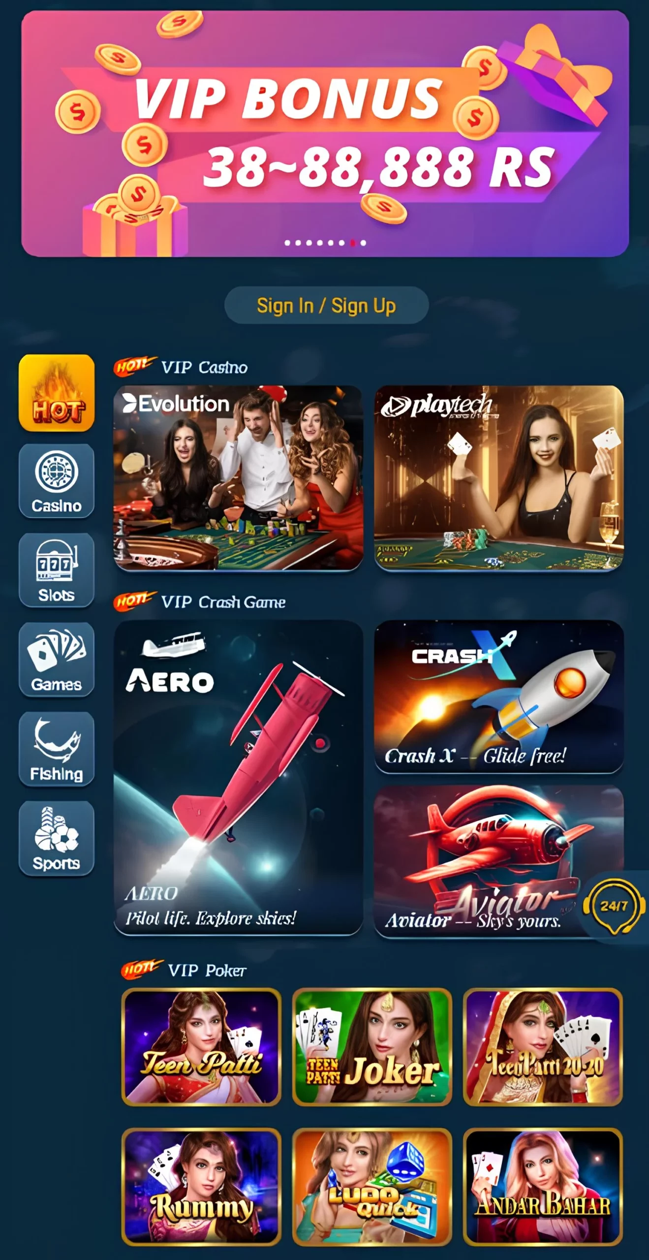 11 winner casino India